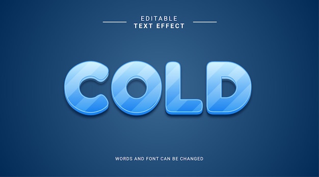 editable text effect cold blue gradient color bold modern style