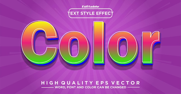 Vector editable text effect color gradient modern