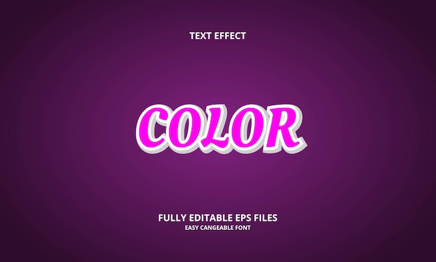Editable text effect color title style