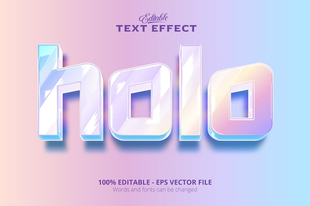 Editable text effect colorful background holo text