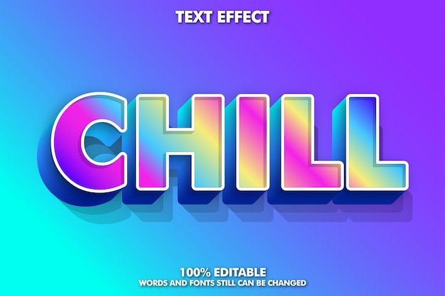 Editable text effect, colorful text style for modern design