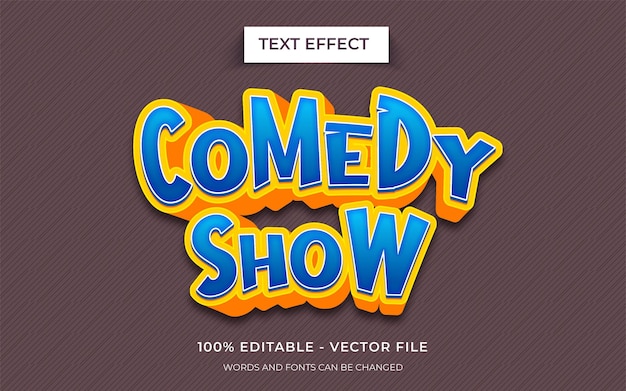 Vettore effetto di testo modificabile comedy show effetto di testo