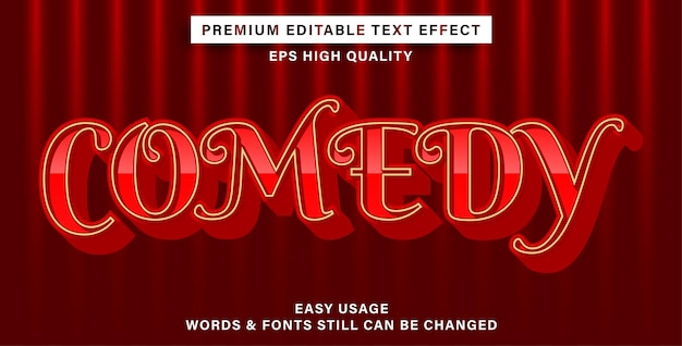 Vector editable text effect comedy