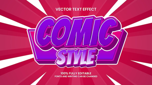 editable text effect comic style