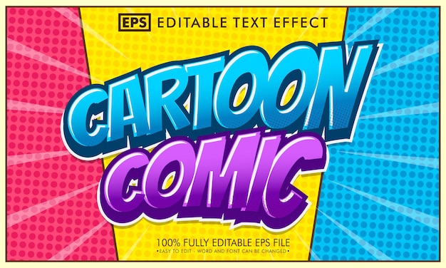 editable text effect in comic style