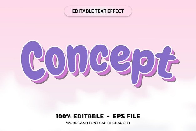 Vector editable text effect concept words and font can be changed