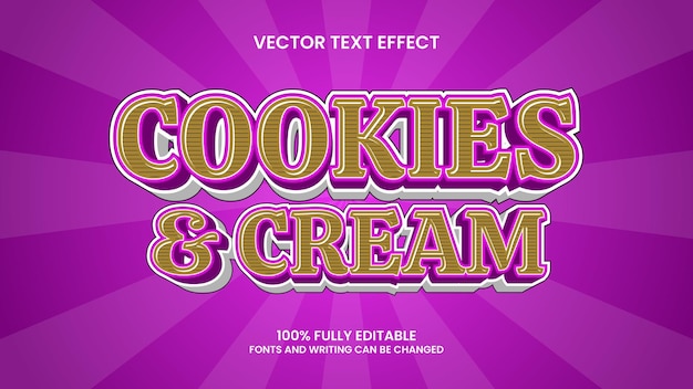 editable text effect cookies and cream