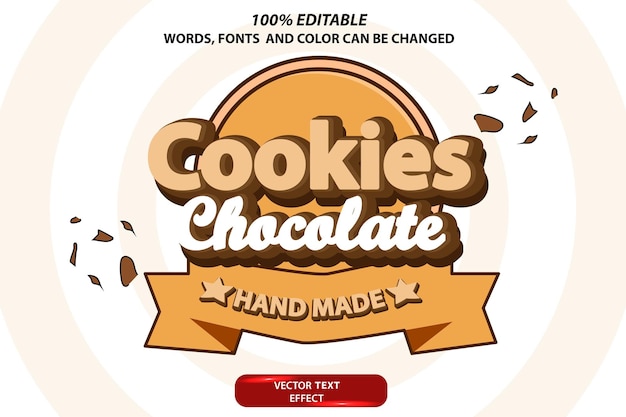 editable text effect Cookies house logo with old style and brown color