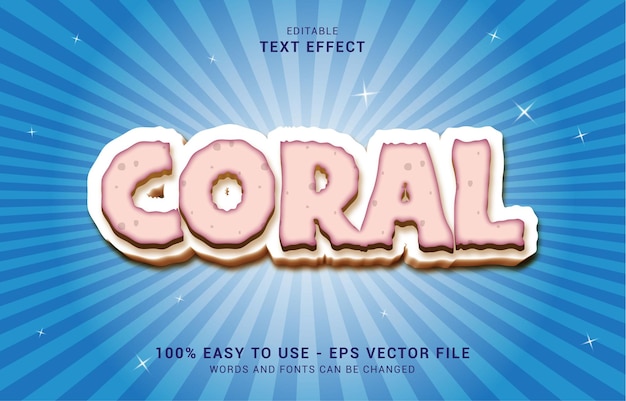 Editable text effect, Coral style can be use to make Title