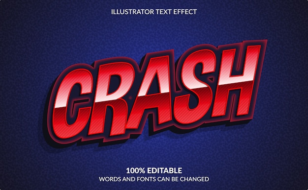 Editable text effect, crash text style
