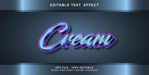 Editable text effect cream