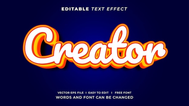 Editable text effect creator 3d style