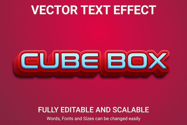 Editable text effect - cube box text style