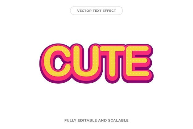 Editable text effect cute style