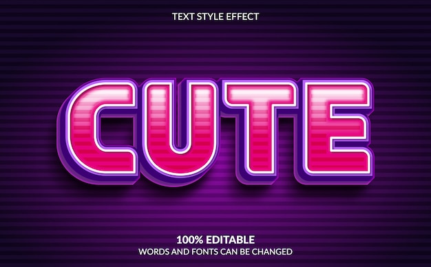 Editable Text Effect, Cute Text Style