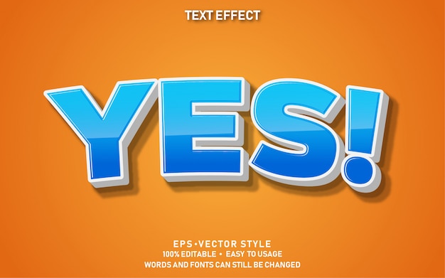 Editable Text Effect Cute Yes  