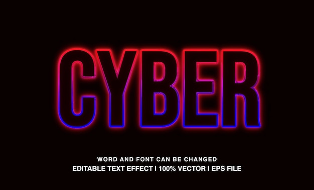 Vector editable text effect cyber red