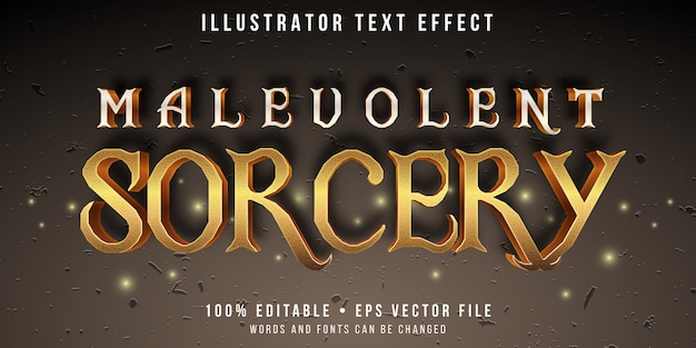 Editable text effect - dark magic style