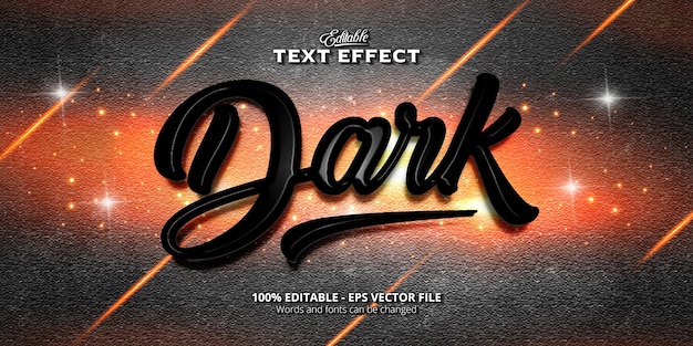 Vector editable text effect, dark text