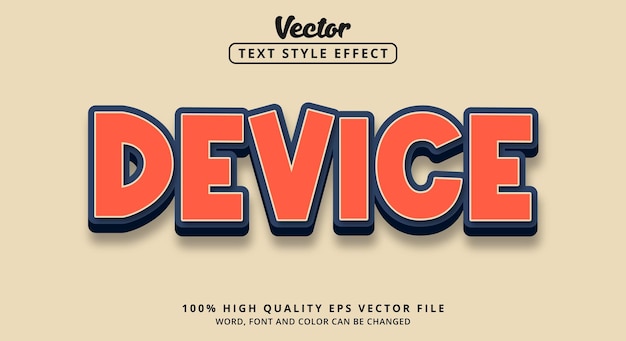 Editable text effect, Device text with modern style