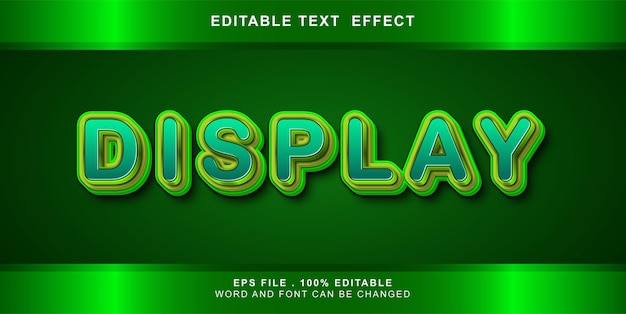 Editable text effect display