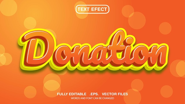 Editable text effect donation theme