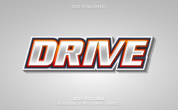 Vettore effetto testo modificabile, drive text style