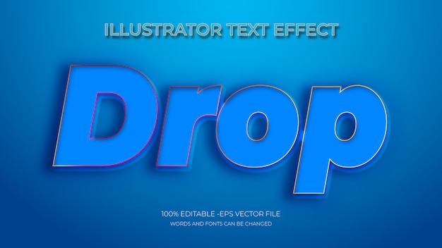 Vector editable text effect drop style