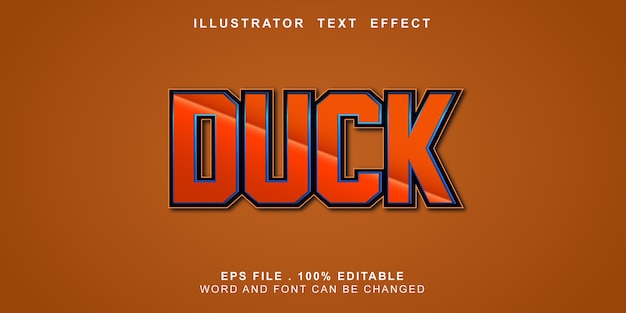 Editable text effect duck