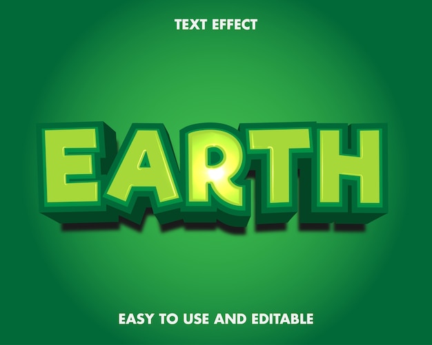 Editable text effect - Earth word