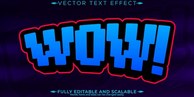 Вектор Редактируемый текстовый эффект, редактируемая икона emote и модный настраиваемый стиль шрифта