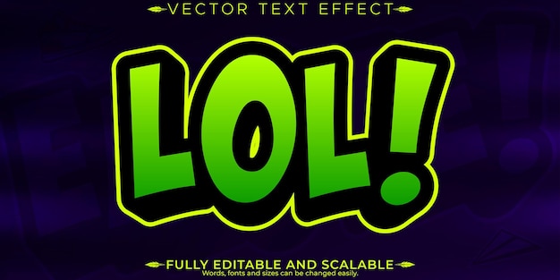 Vector editable text effect editable emote icon and trendy customizable font style