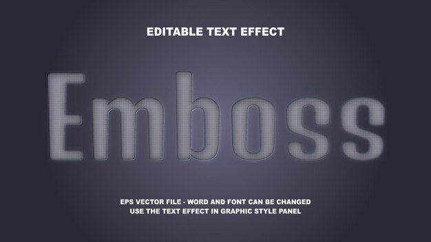 Vector editable text effect emboss 3d vector template