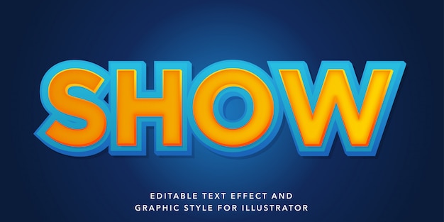 Editable text effect emboss blue yellow text style