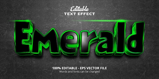 Editable text effect, emerald text