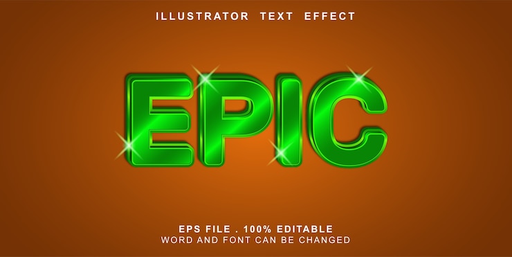 वेक्टर editable text effect epic