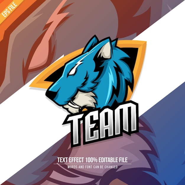 Редактируемый текстовый эффект esport logo squad tiger