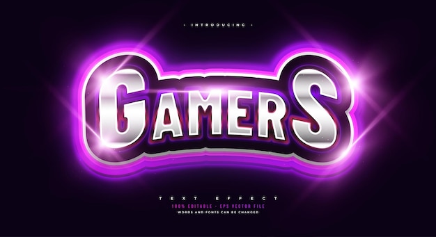 Editable text effect in esport style purple esport text effect