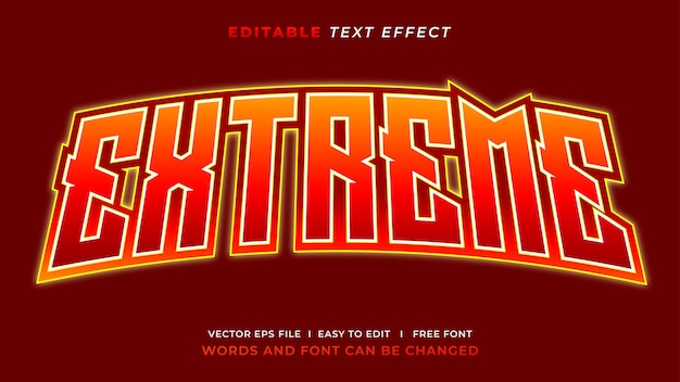 Editable text effect extreme game style