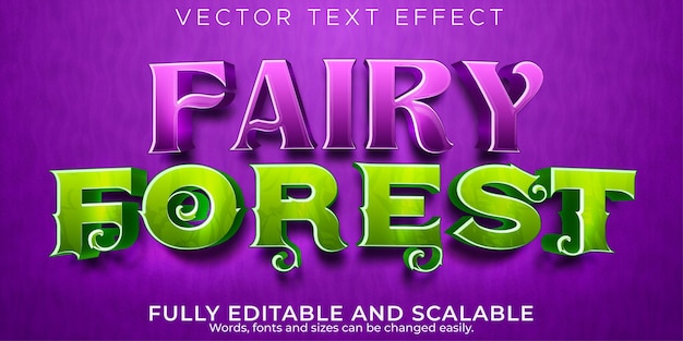 Vector editable text effect, fairy tale text style