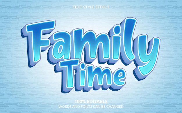 Editable text effect family text style