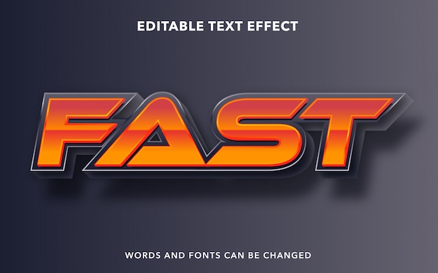 Vector editable text effect for fast speed