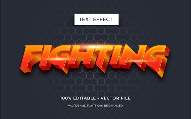 Editable text effect Fighting text effect