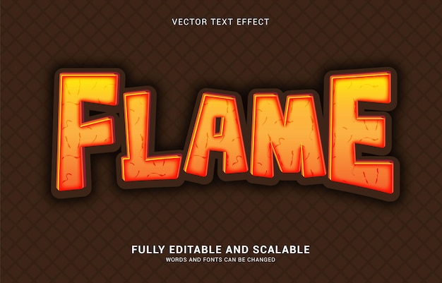 Editable text effect Flame style can be use to make Title