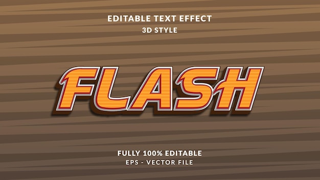 Carattere di stile 3d flash con effetto testo modificabile