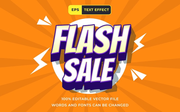 Editable text effect flash sale 3d perfect for promotion product template