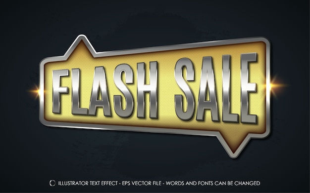 Editable text effect flash sale style illustrations