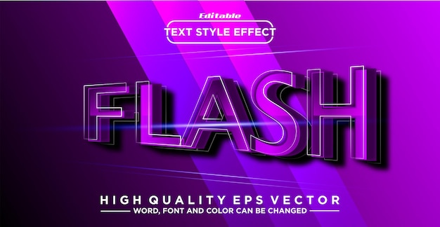 Vector editable text effect flash text style theme