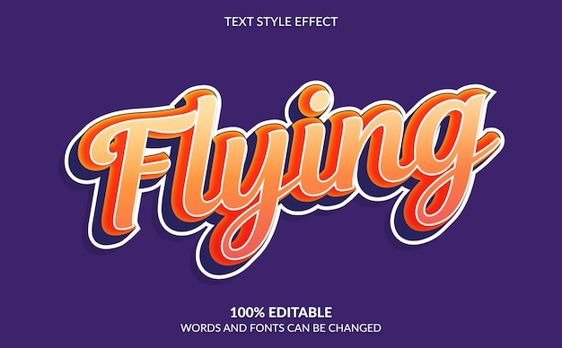 Editable text effect, flying text style