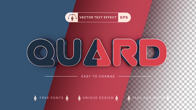 Vector editable text effect, font style